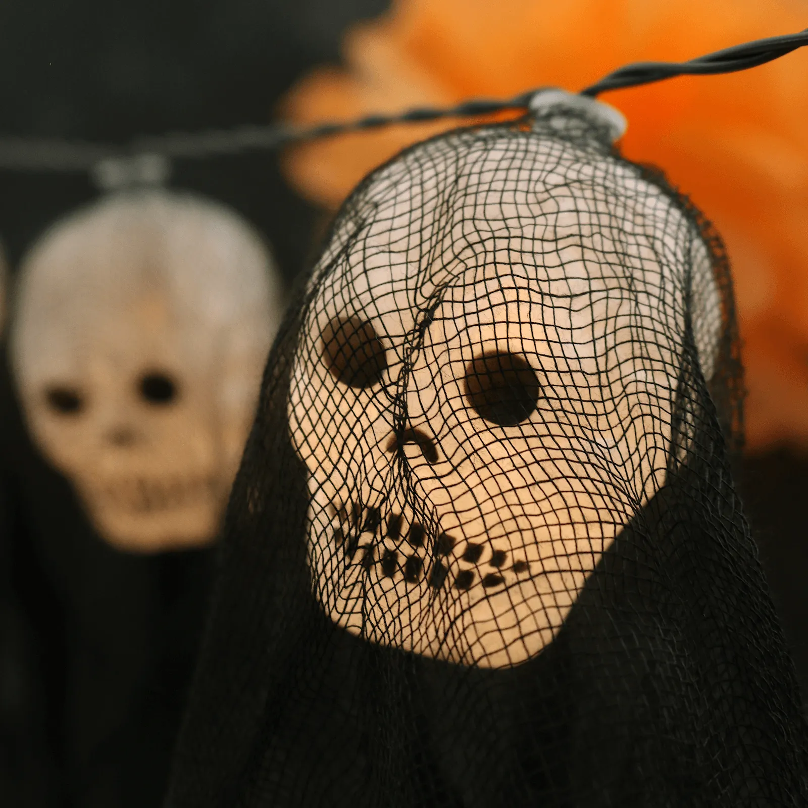 10 Skull In Shroud String Lights Halloween Party Decorations