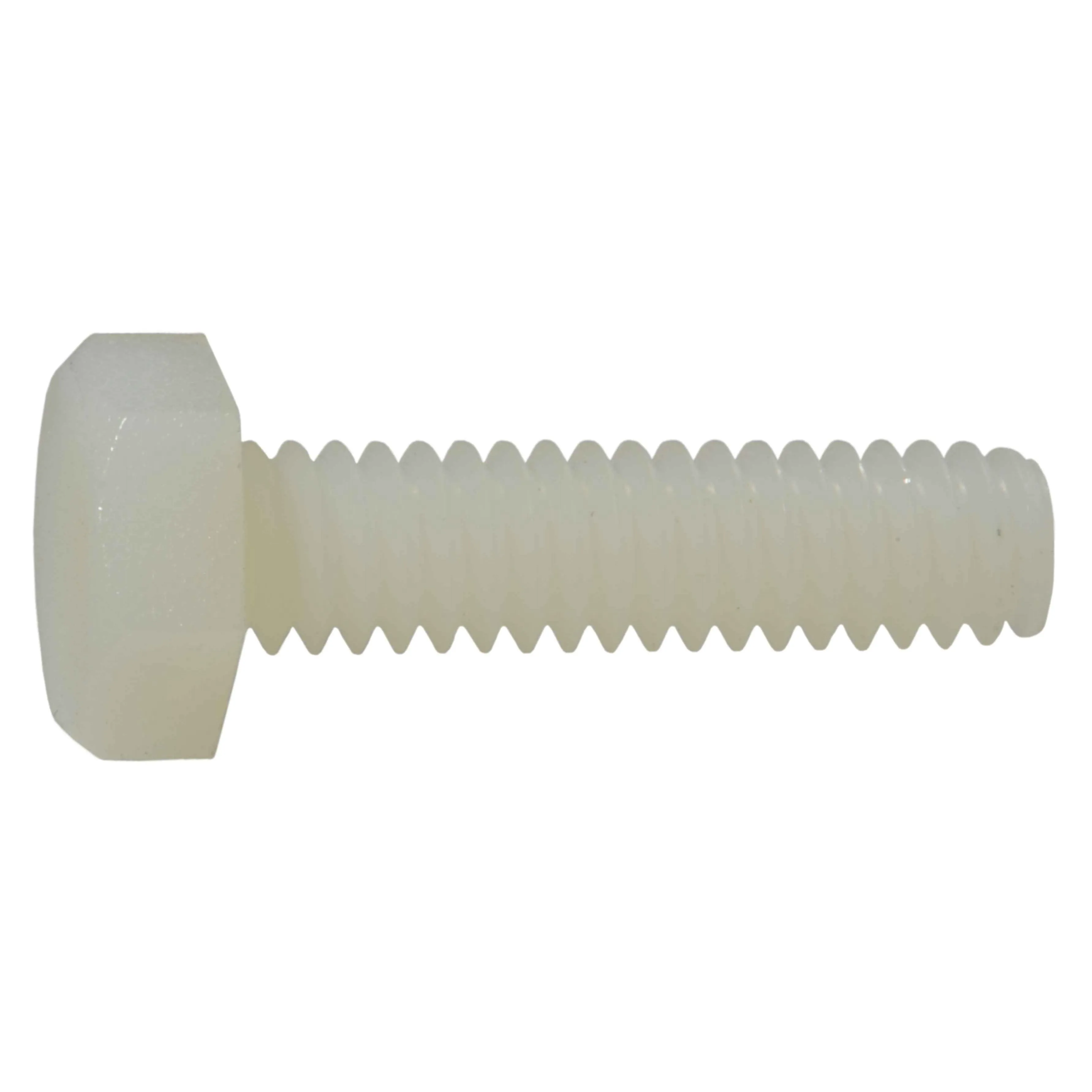 1/4"-20 x 1" Nylon Plastic Coarse Thread Hex Cap Screws (10 pcs.)