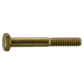 1/4"-20 x 2" Brass Coarse Thread Hex Cap Screws (4 pcs.)