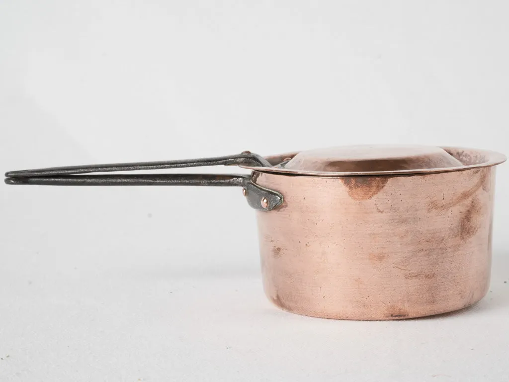 19th Century French Copper Saucepan with Lid 5"