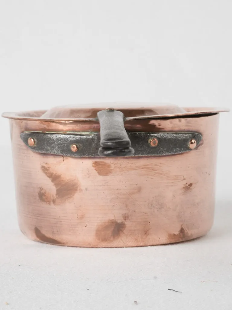 19th Century French Copper Saucepan with Lid 5"