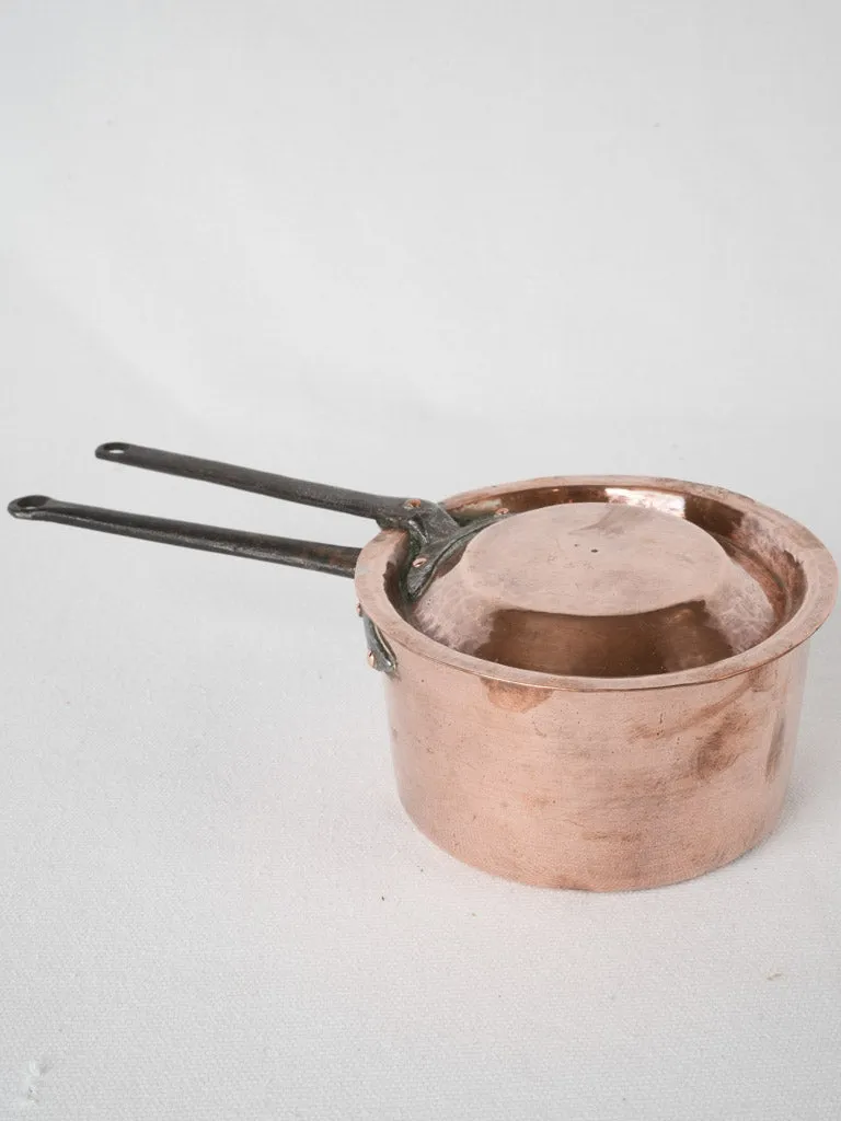 19th Century French Copper Saucepan with Lid 5"