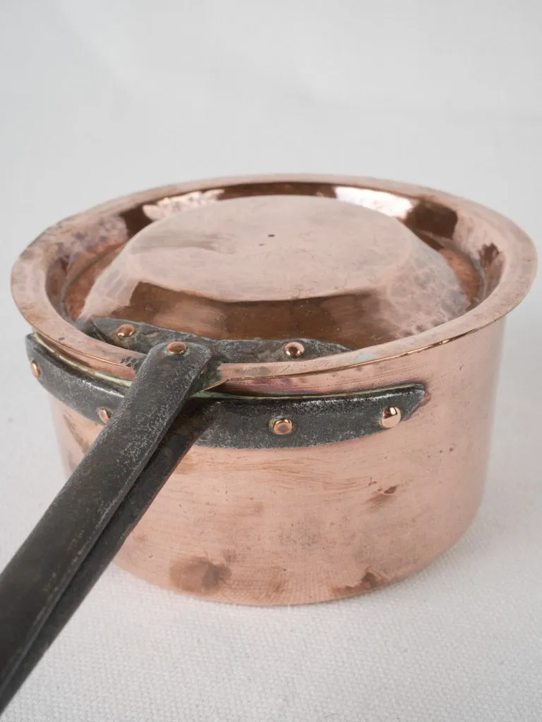 19th Century French Copper Saucepan with Lid 5"