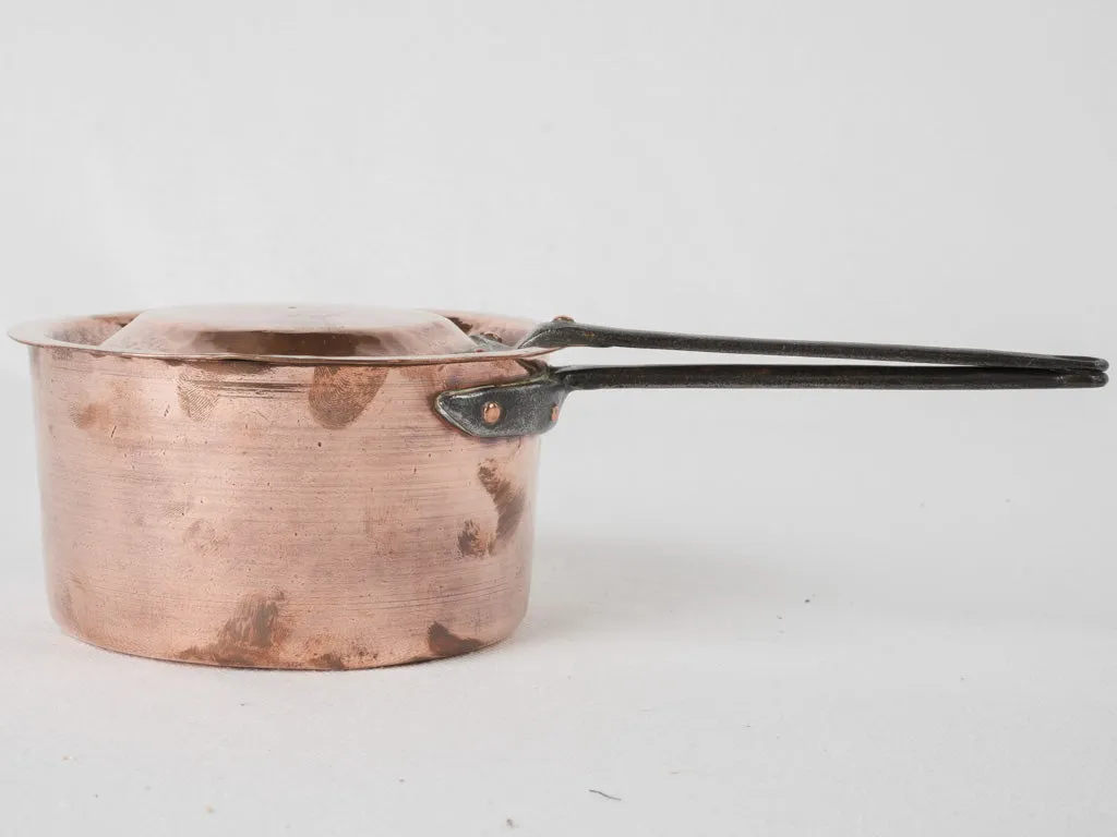 19th Century French Copper Saucepan with Lid 5"