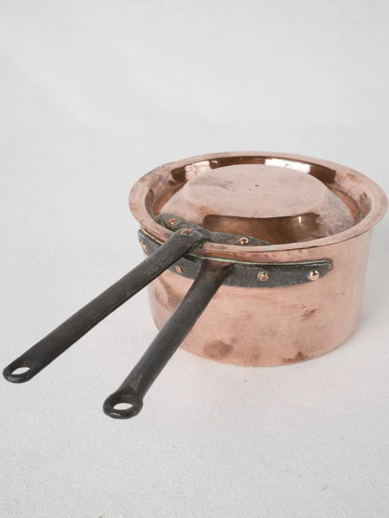 19th Century French Copper Saucepan with Lid 5"