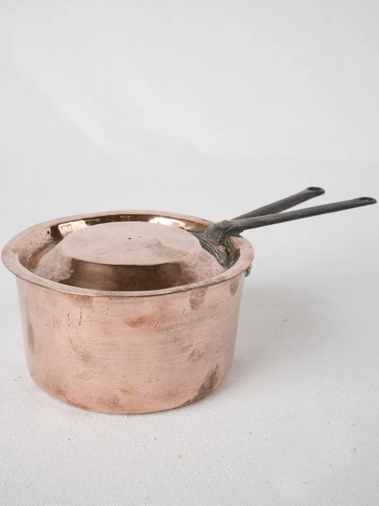 19th Century French Copper Saucepan with Lid 5"