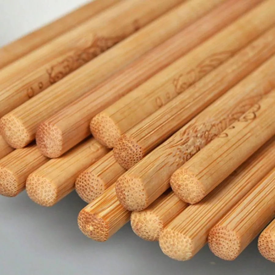 1pc Natural Bamboo Chopsticks, Non-Slip, Unvarnished, Unwaxed, Pack Of 10 Pairs, Healthy And For Home Use