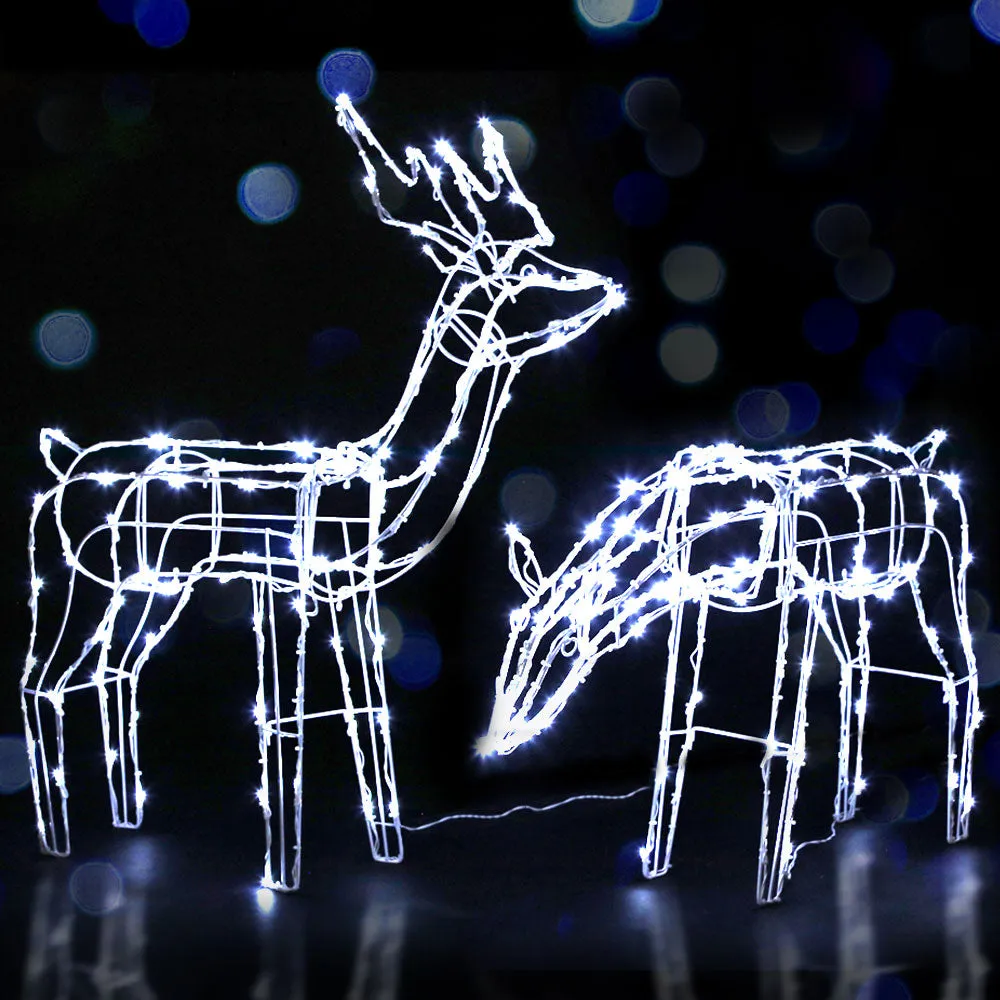 2-Pieces Christmas Lights Reindeers 200 LED Decorations