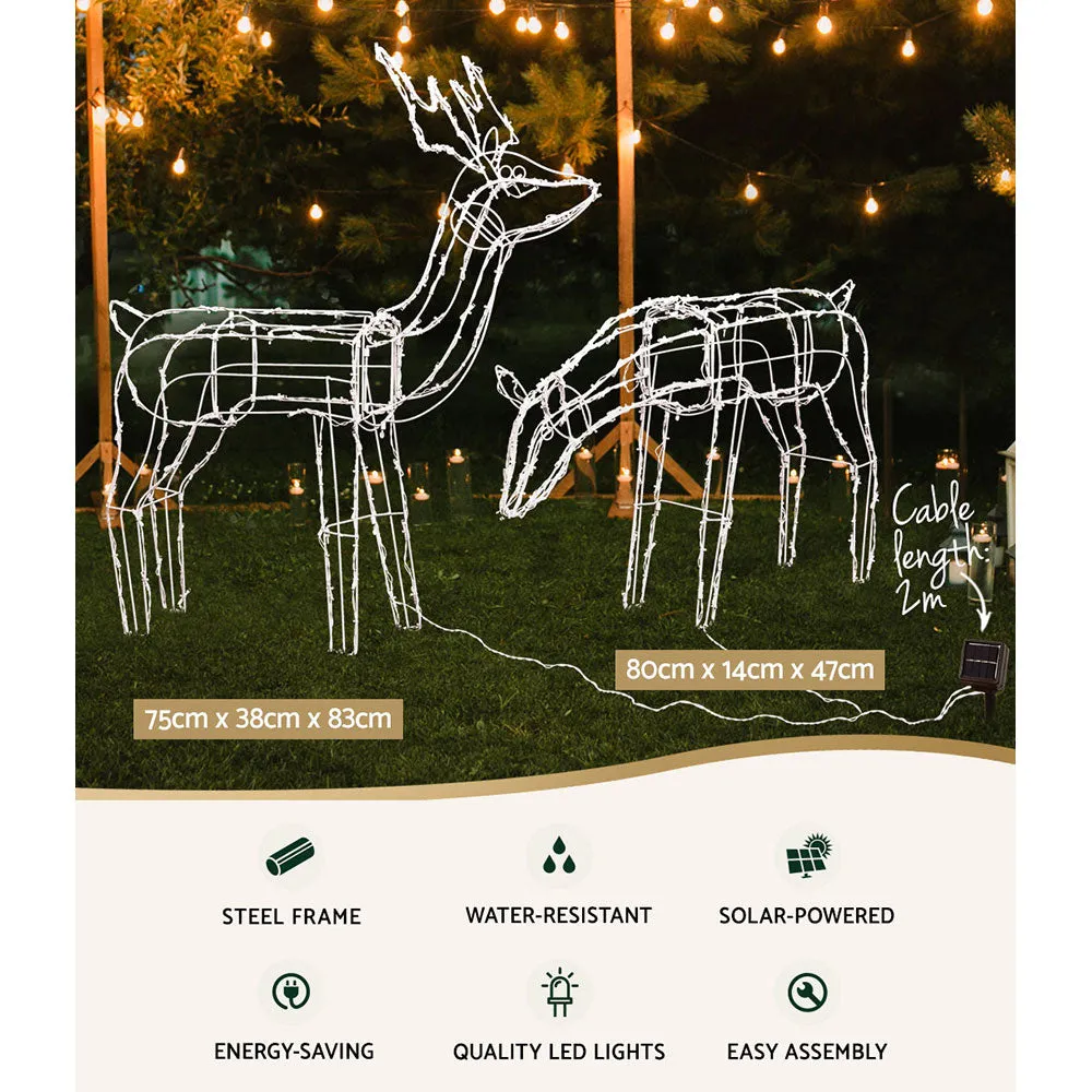 2-Pieces Christmas Lights Reindeers 200 LED Decorations