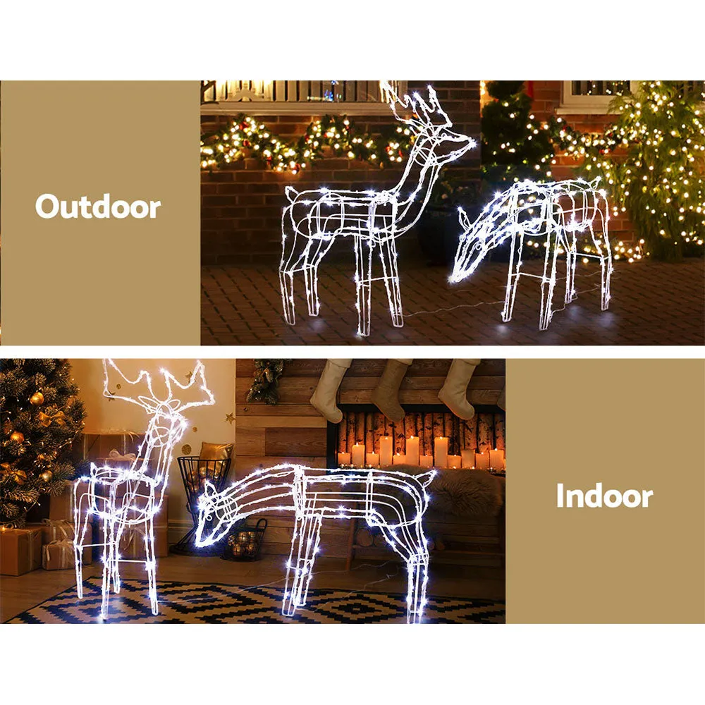 2-Pieces Christmas Lights Reindeers 200 LED Decorations