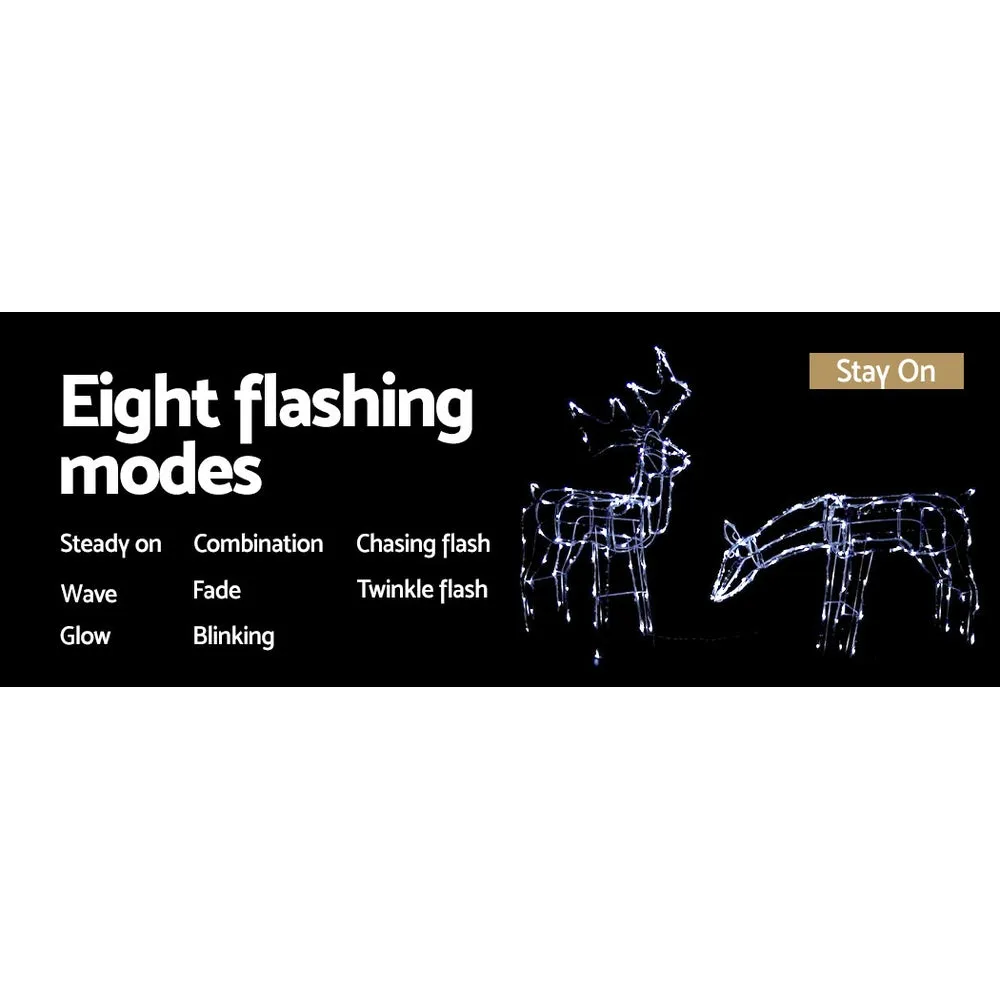 2-Pieces Christmas Lights Reindeers 200 LED Decorations