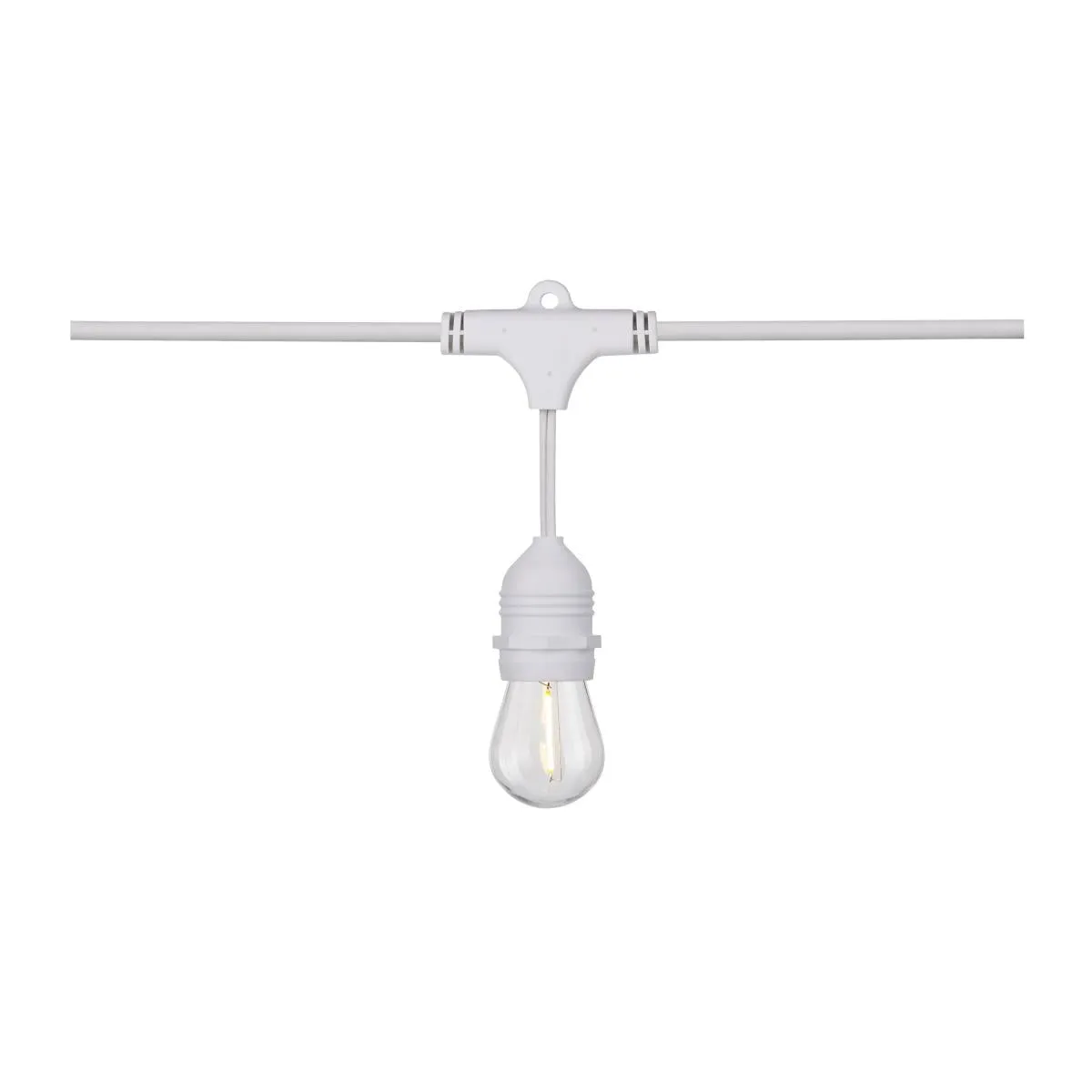 24Ft, LED String Light; Includes 12-S14 bulbs, 2200K, White Cord