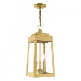 3 Lt Satin Brass Pendant Lantern