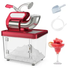 300W Commercial Ice Crusher with Dual Blades and Safety Switch-Red