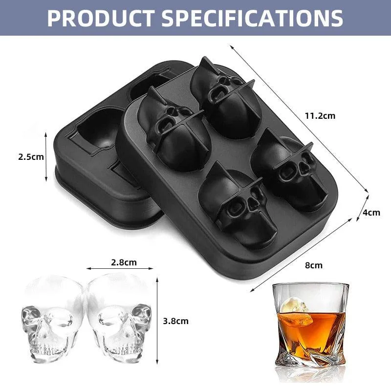 3D Skull Silicone Ice Cube Tray