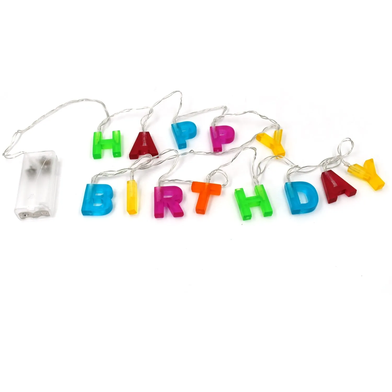 4815 Decoratives Plastic Happy Birthday 13 LED Letter Battery Operated String Lights, Outdoor String Lights (Multicolour)