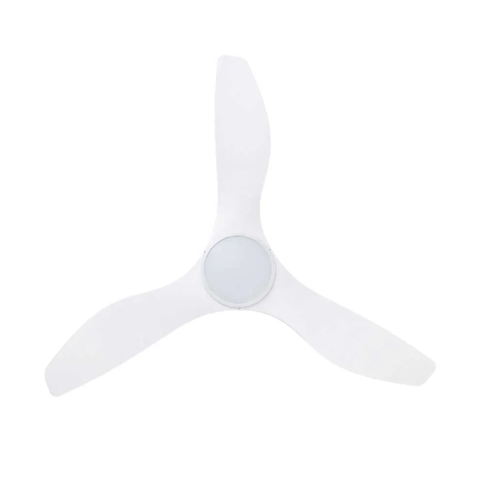 48" Surf DC Ceiling Fan and CCT Light 20w in White, Black, Oak/White or Teak/Black