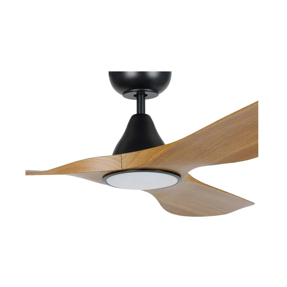 48" Surf DC Ceiling Fan and CCT Light 20w in White, Black, Oak/White or Teak/Black