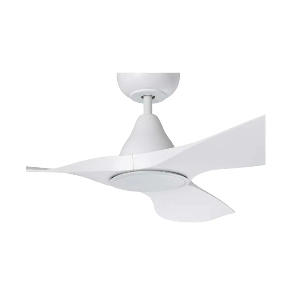 48" Surf DC Ceiling Fan and CCT Light 20w in White, Black, Oak/White or Teak/Black