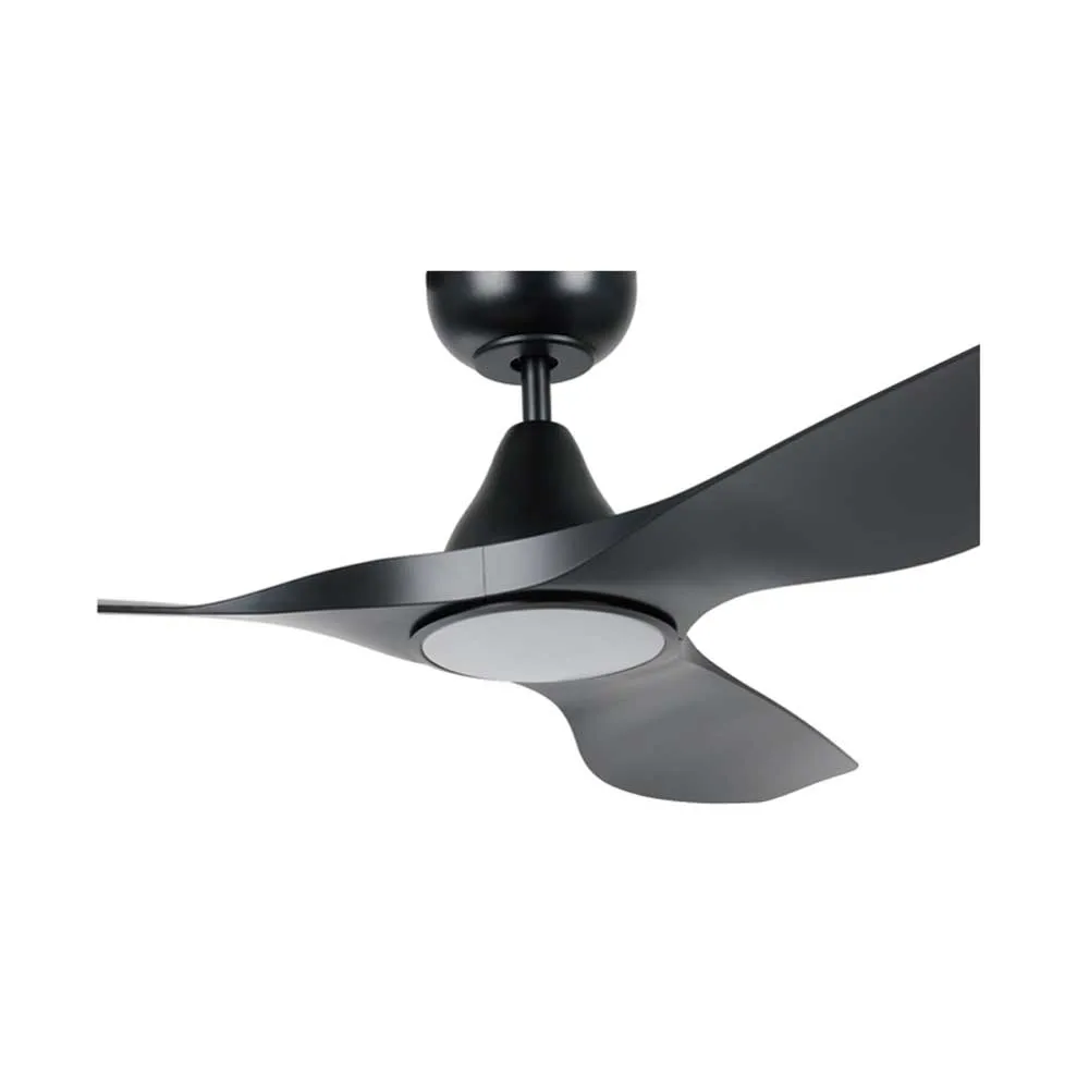 48" Surf DC Ceiling Fan and CCT Light 20w in White, Black, Oak/White or Teak/Black