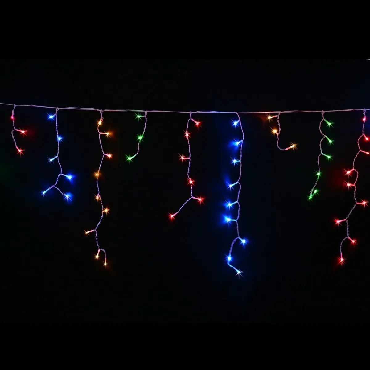 500 Super Bright Extra Long LED Icicle String Lights 25m -  Multi Colour