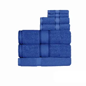 550gsm Cotton 7 Pce Bath Sheet Set Royal Blue