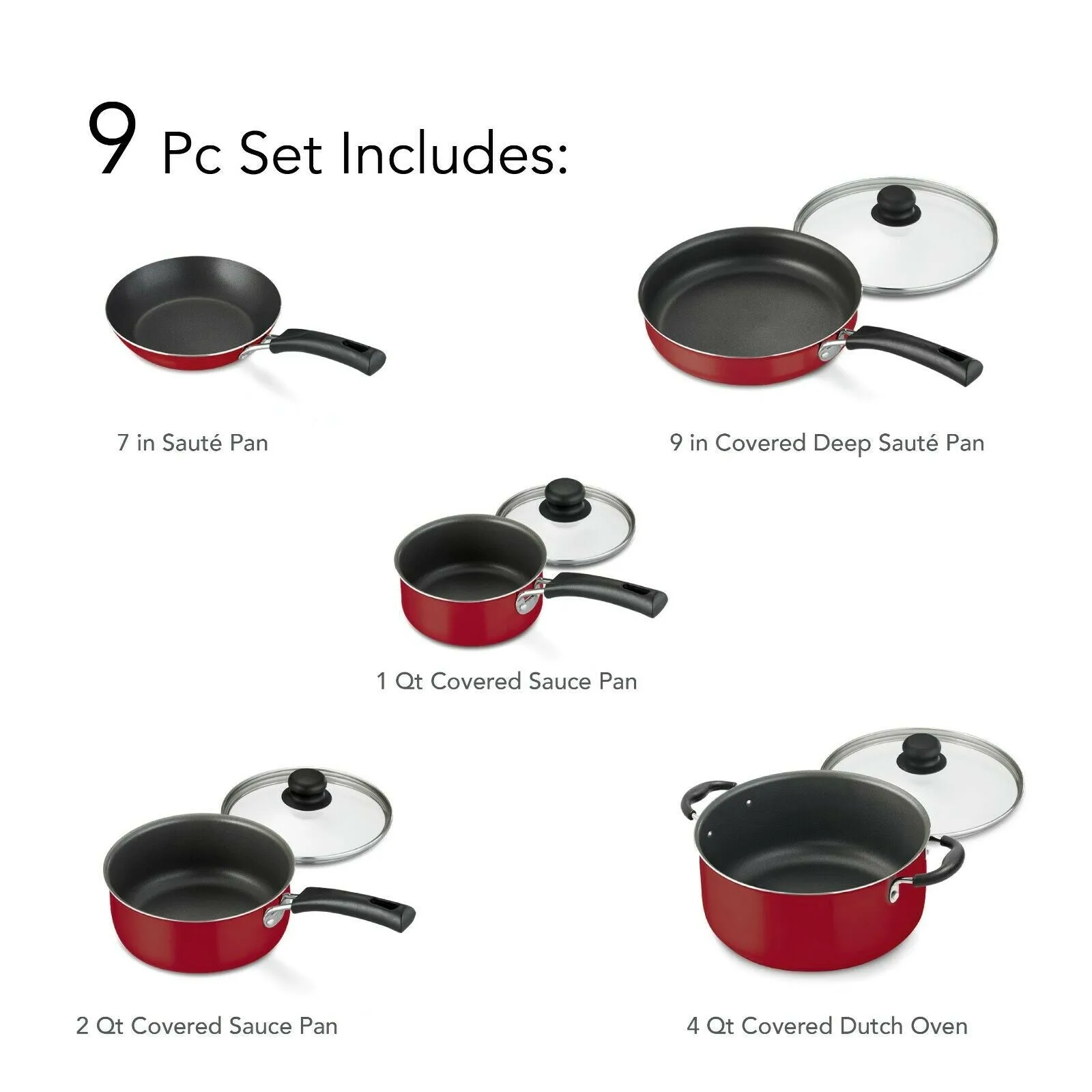 9 Piece Non Stick Cookware Set