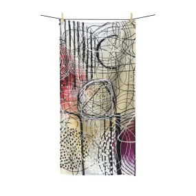 Abstract Bath Towel | White Red Purple