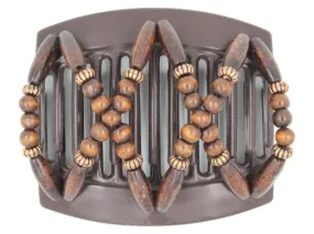 African Butterfly Thick Hair Comb - Beada Brown 183