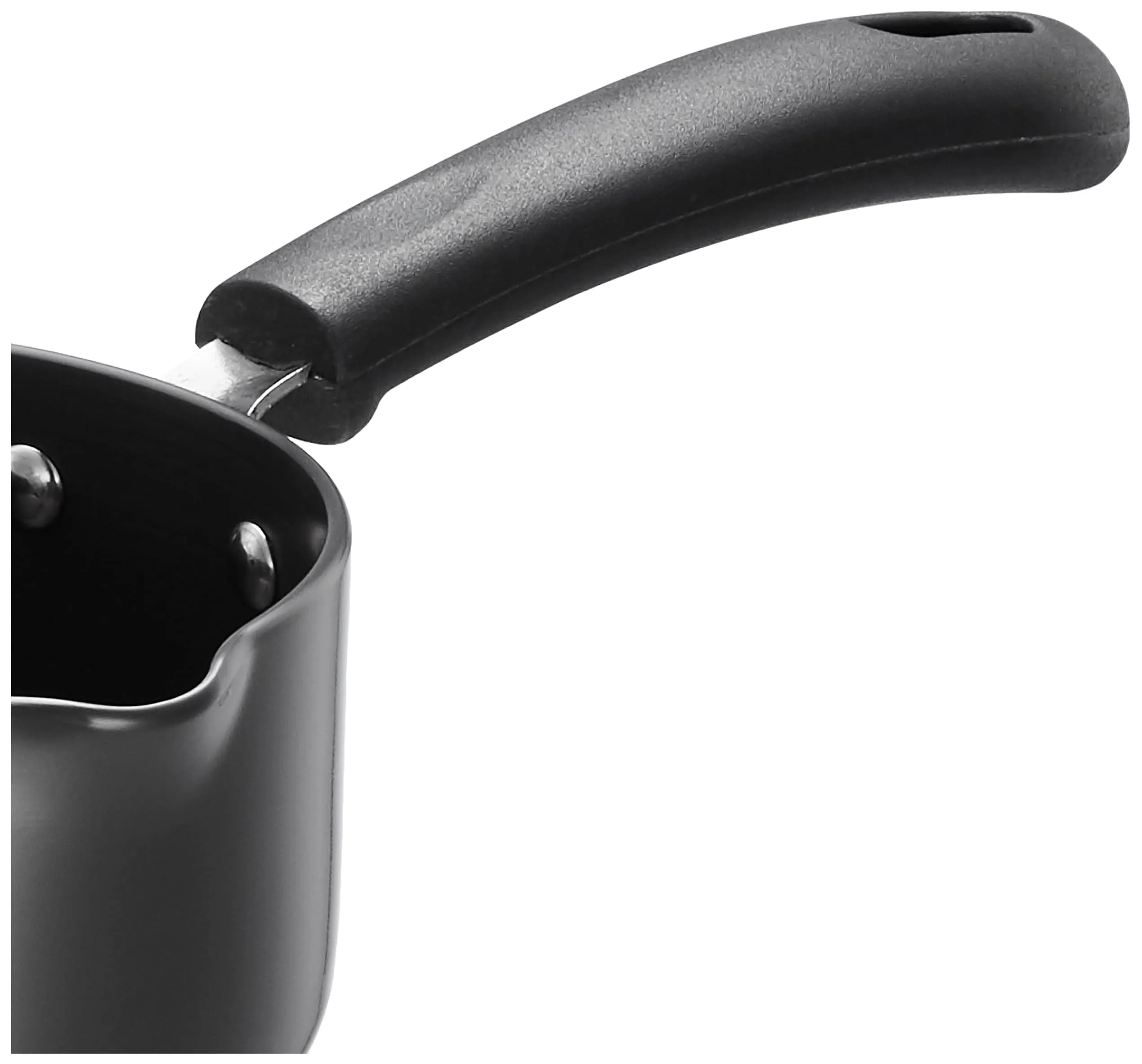 Amazon Brand - Solimo Hard Anodized Saucepan with Bakelite Handle (900ml)- Non- Induction, Aluminium, Black