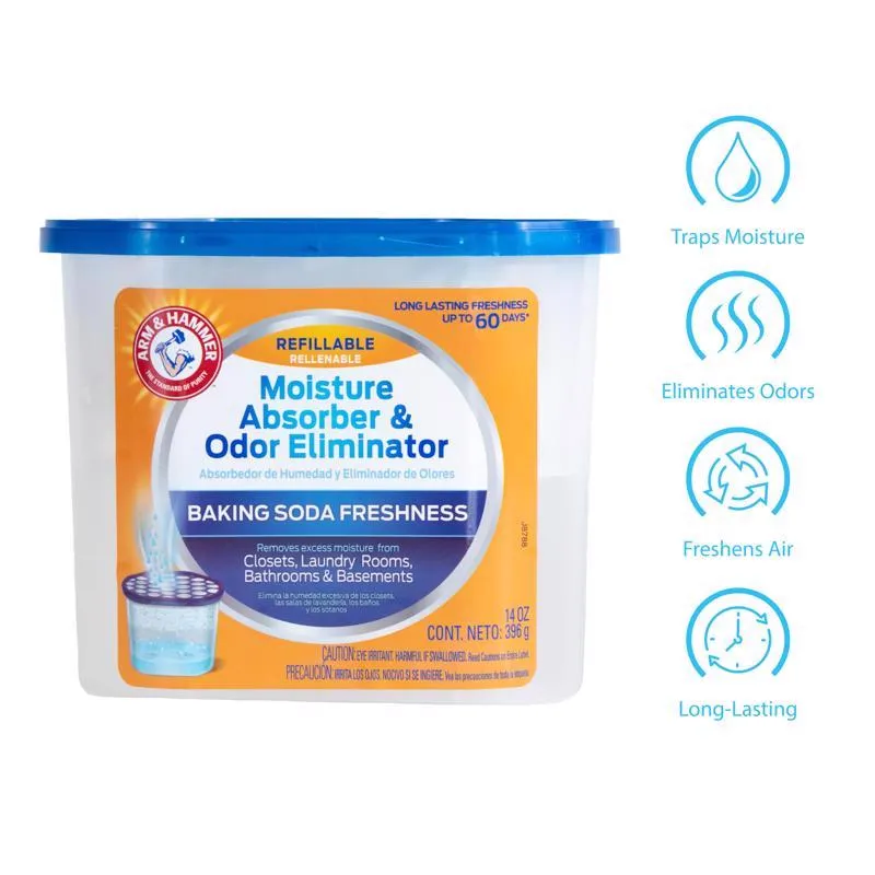 Arm & Hammer No Scent Moisture Absorber and Odor Eliminator 14 oz