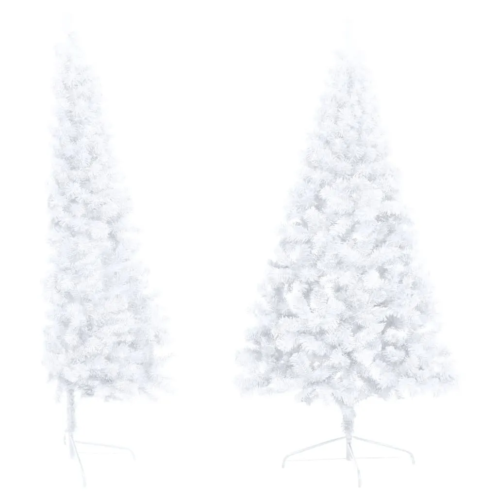 Artificial Half Christmas Tree with LEDs&Ball Set White 150 cm