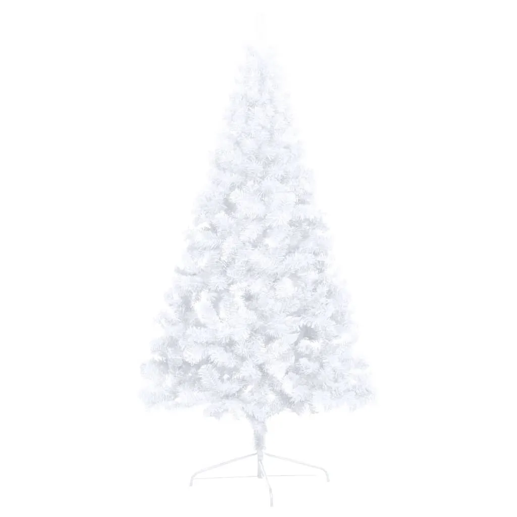 Artificial Half Christmas Tree with LEDs&Ball Set White 150 cm