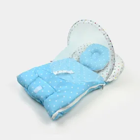 Baby Carry Nest With Net Polka Dot | Sky Blue