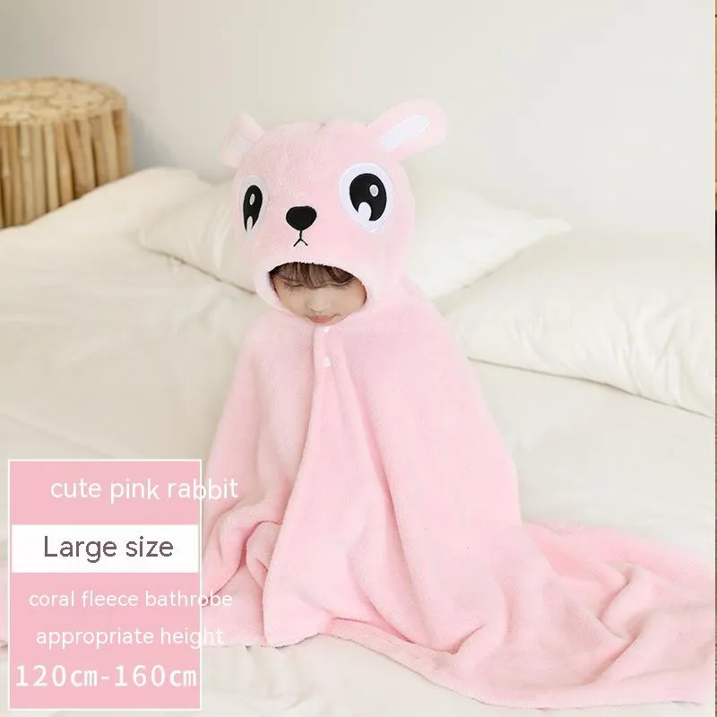 Bath Towel For Children Double-layer Cloak Hooded Bathrobe