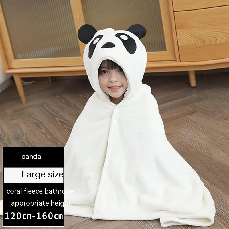 Bath Towel For Children Double-layer Cloak Hooded Bathrobe