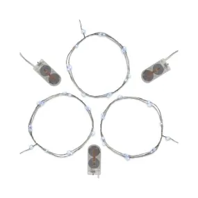 Battery-Operated LED Fairy String Lights Set of 3 - Cool White