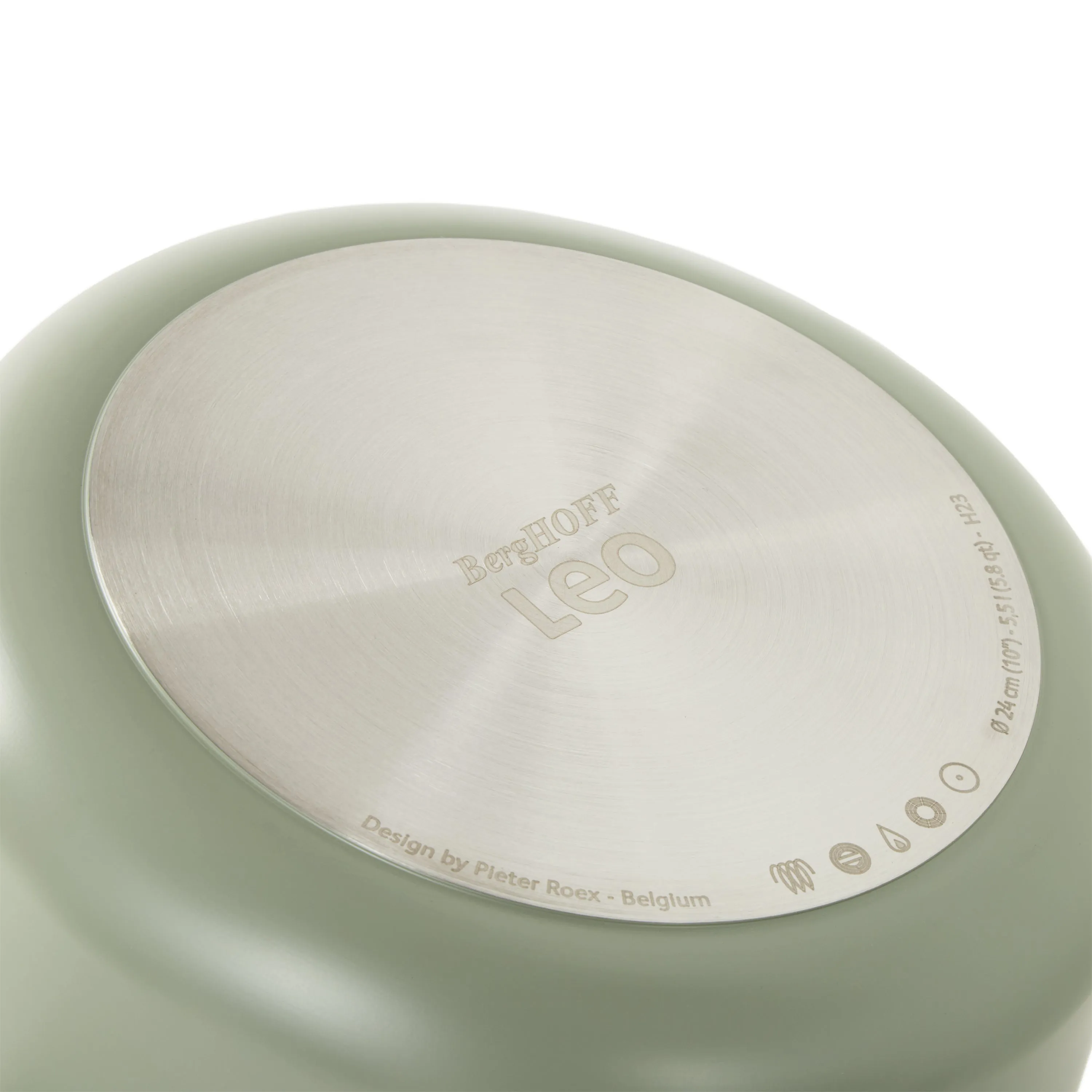 BergHOFF Balance Nonstick Ceramic Saucepan 7", 2.1qt. With Glass Lid, Recycled Aluminum, Sage