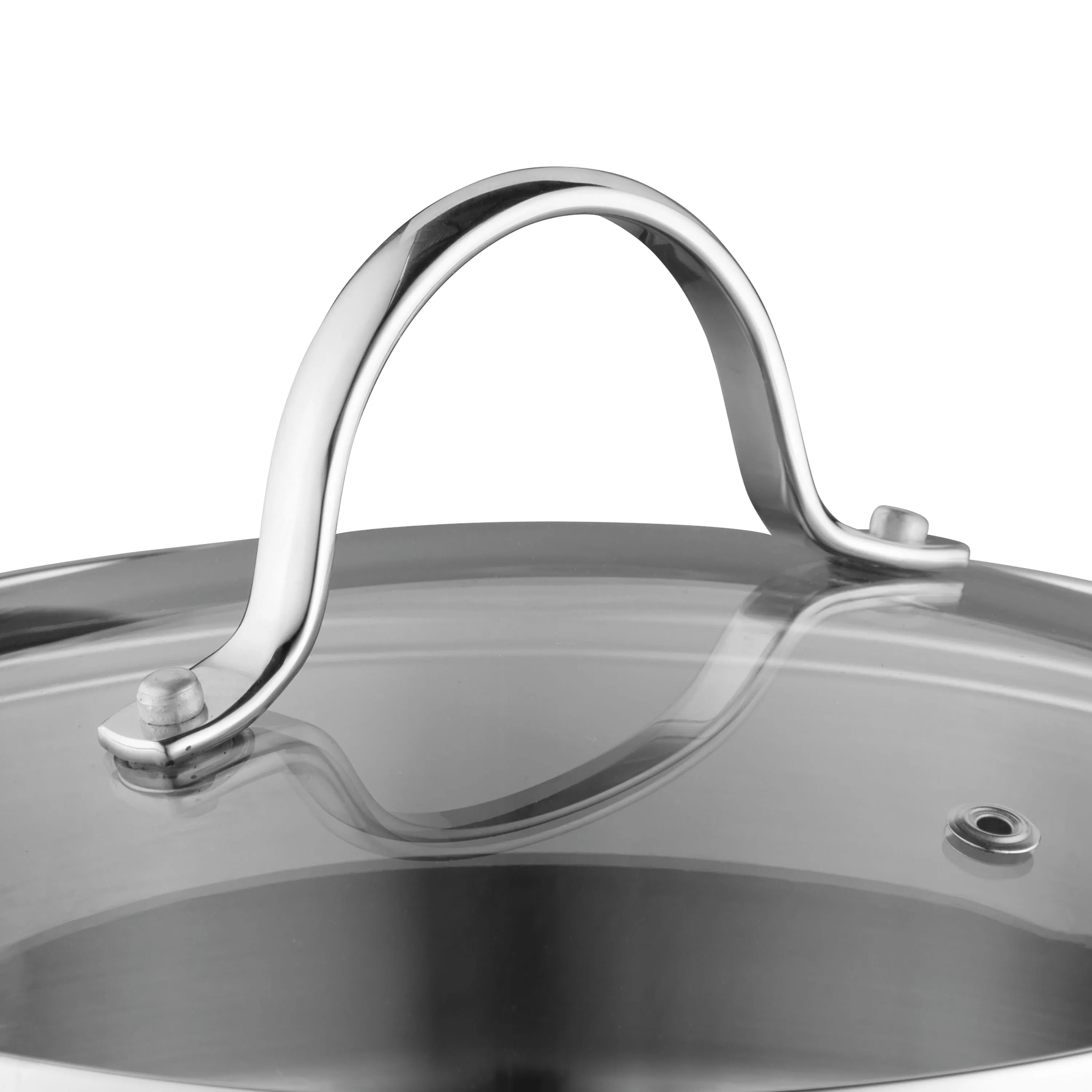 BergHOFF Comfort 18/10 Stainless Steel 6.25" Saucepan 1.7Qt., Long Handle, Glass Lid