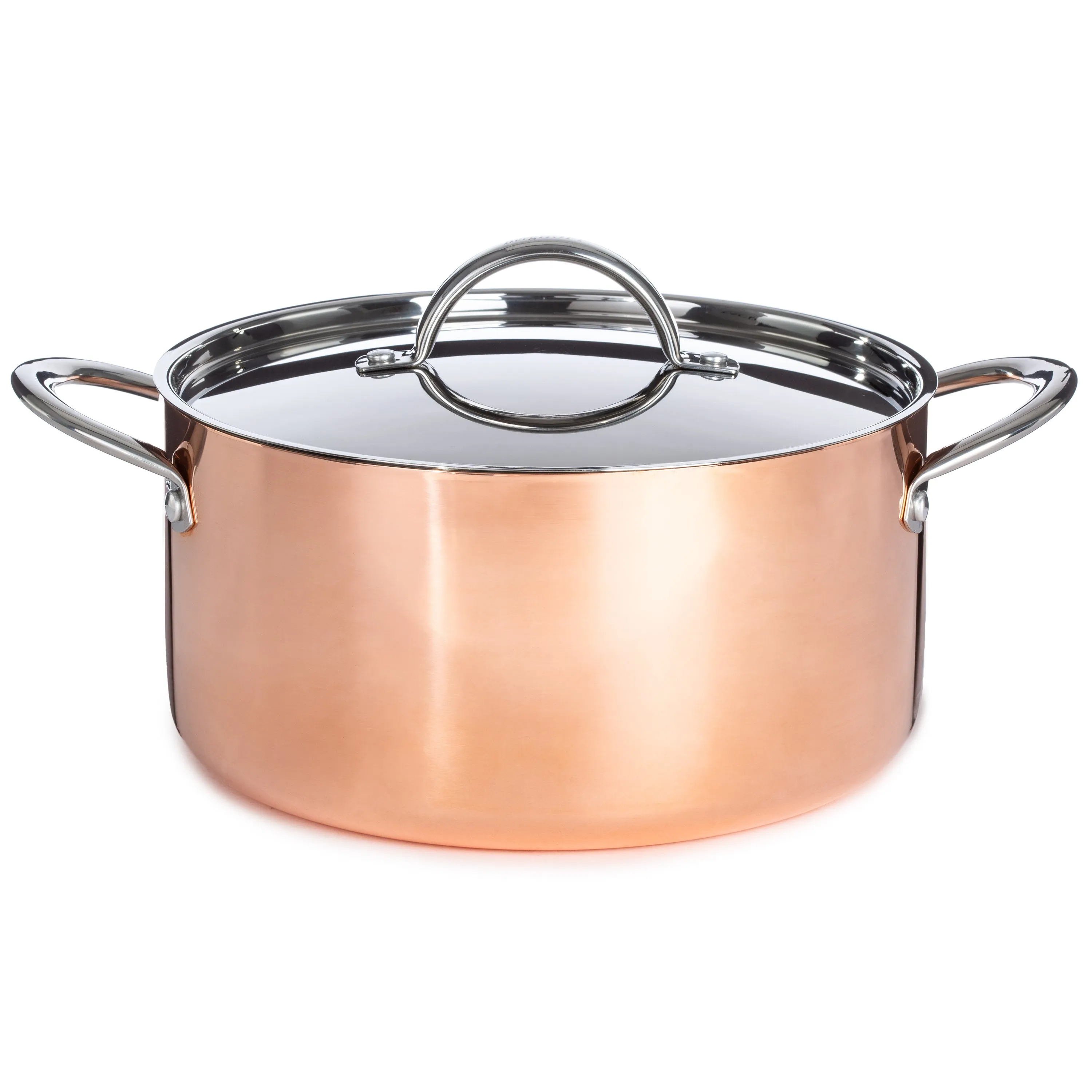 BergHOFF Vintage 15pc Tri-Ply Copper Cookware Set with Lids, Polished