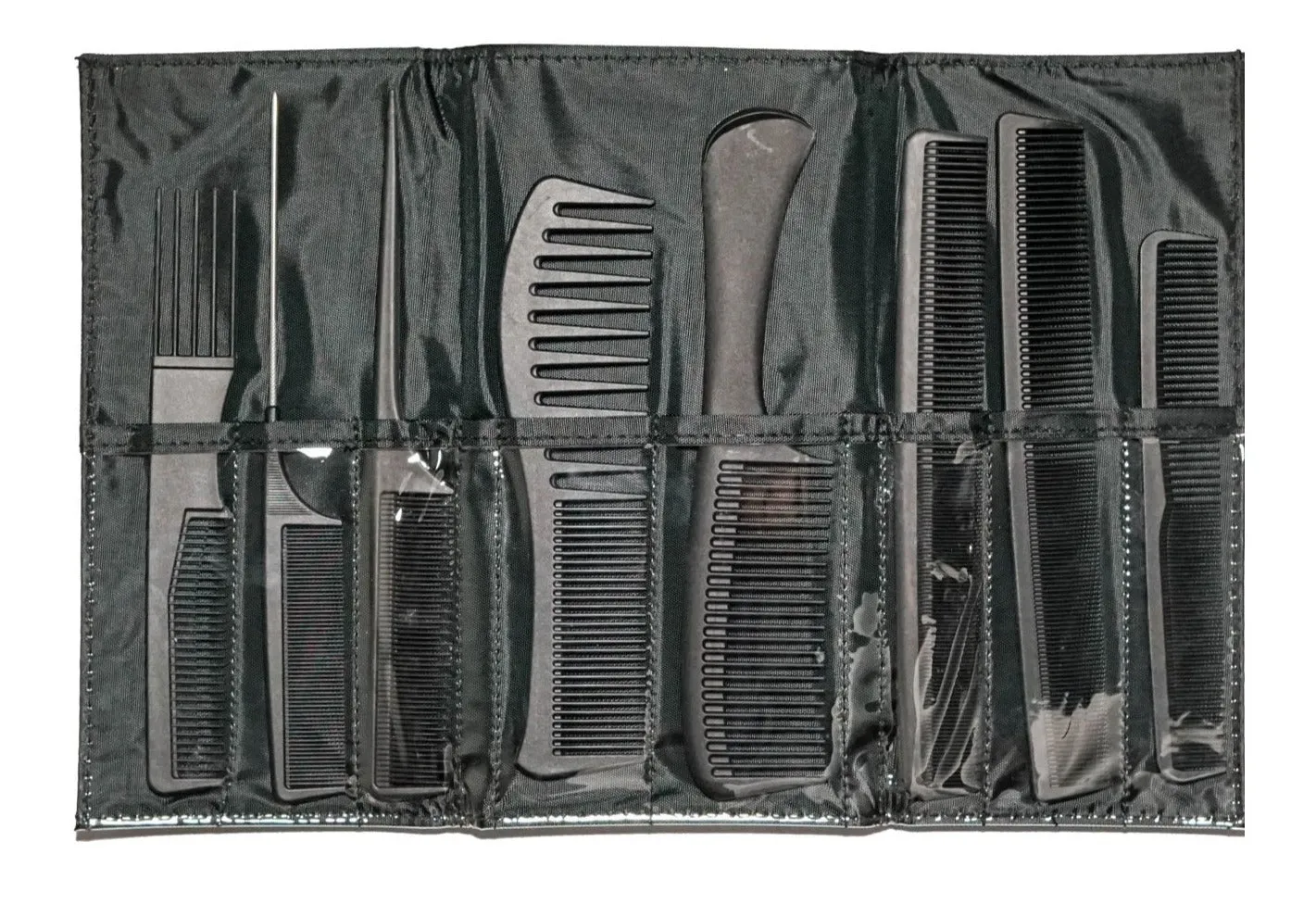 Black Carbon Fibre Comb Set with Bag 9pc