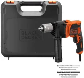 Black Decker, 850W Hammer Drill Kit Box Drill with 6 Drill Bits, BEH850K-GB