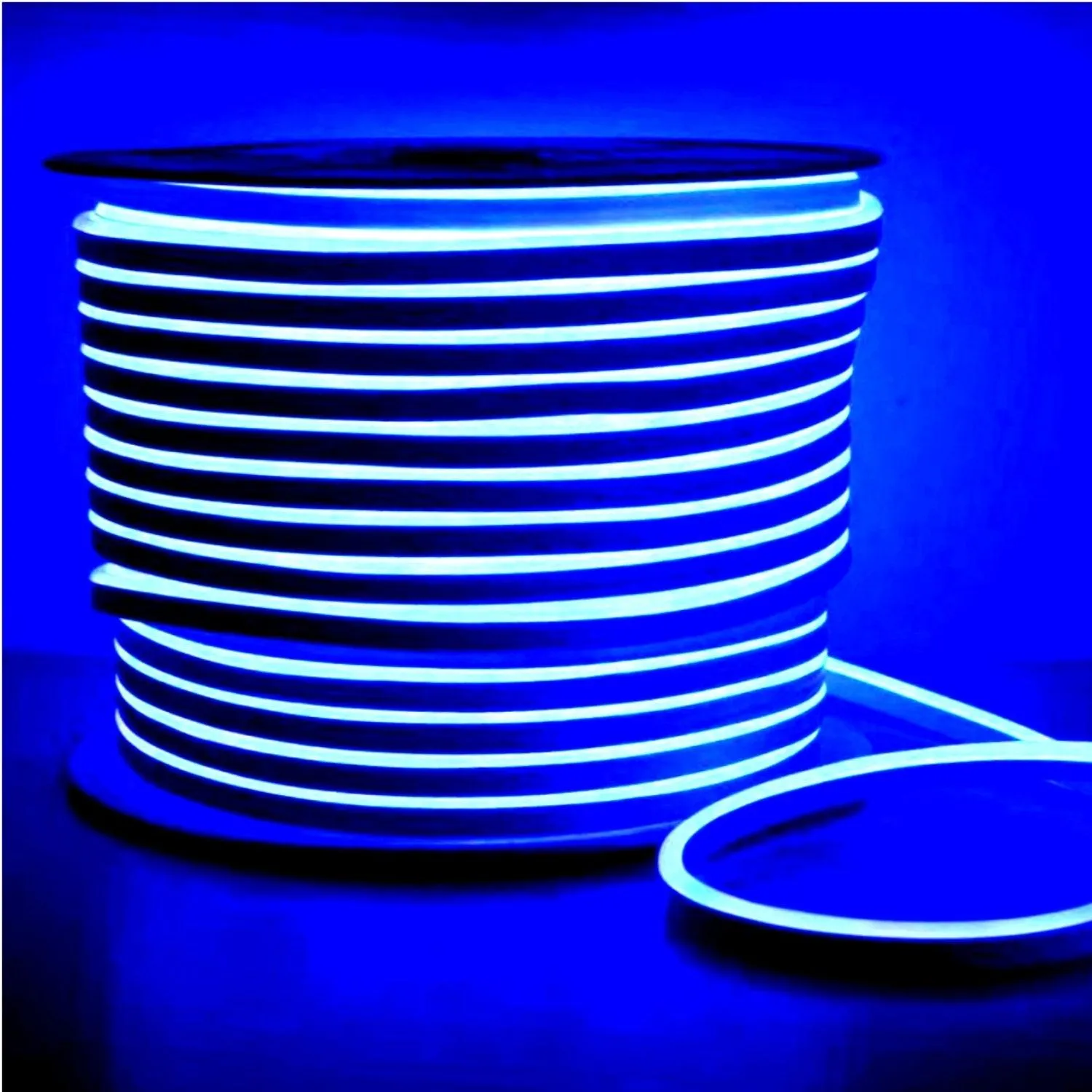 Blue LED Neon Flex 8x16mm 120LEDs/m AC 220 240V IP65 Waterproof with UK Plug