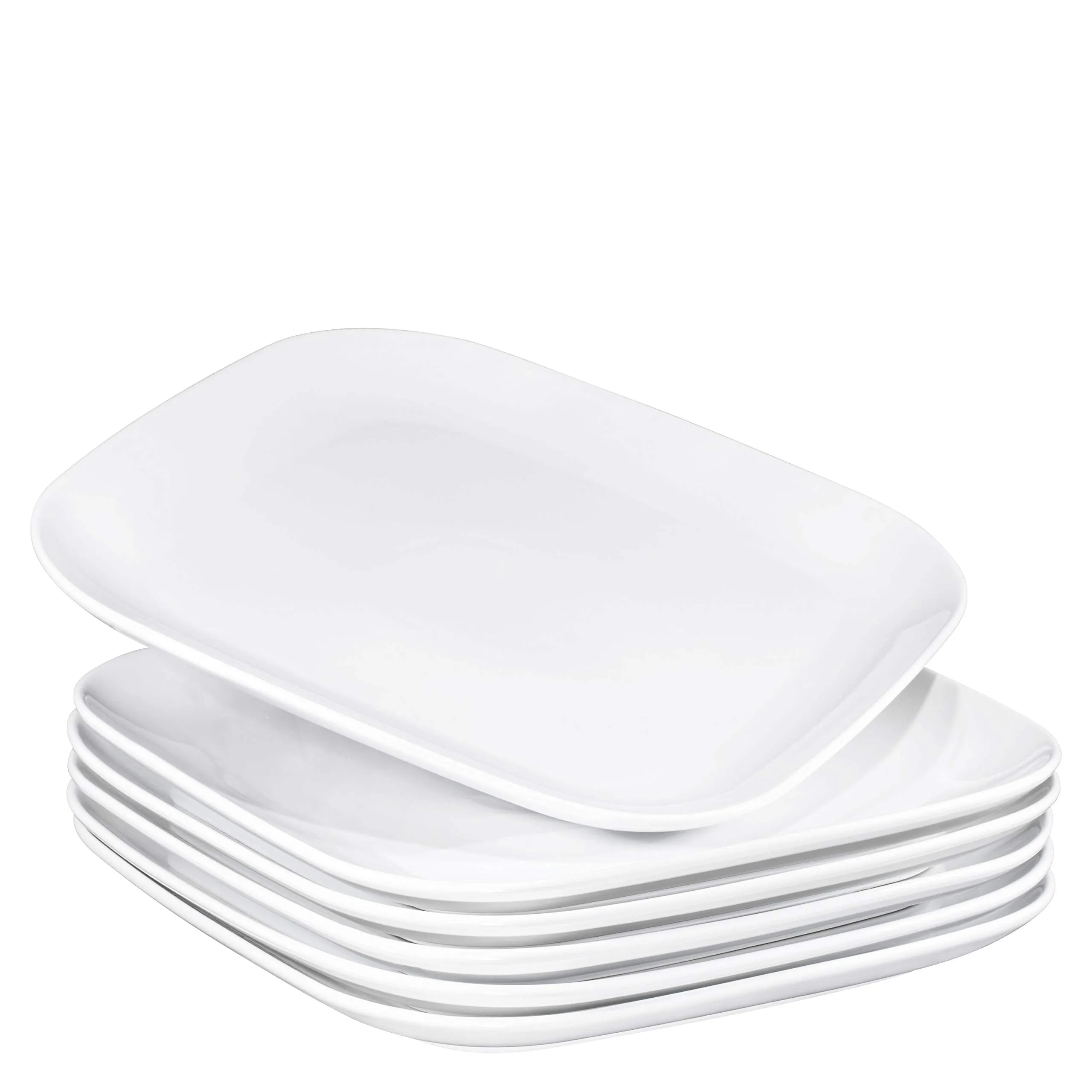 Bruntmor 10" Square Dinner Plates, Ceramic Dinner Dishes That Are Chip Resistant, BPA