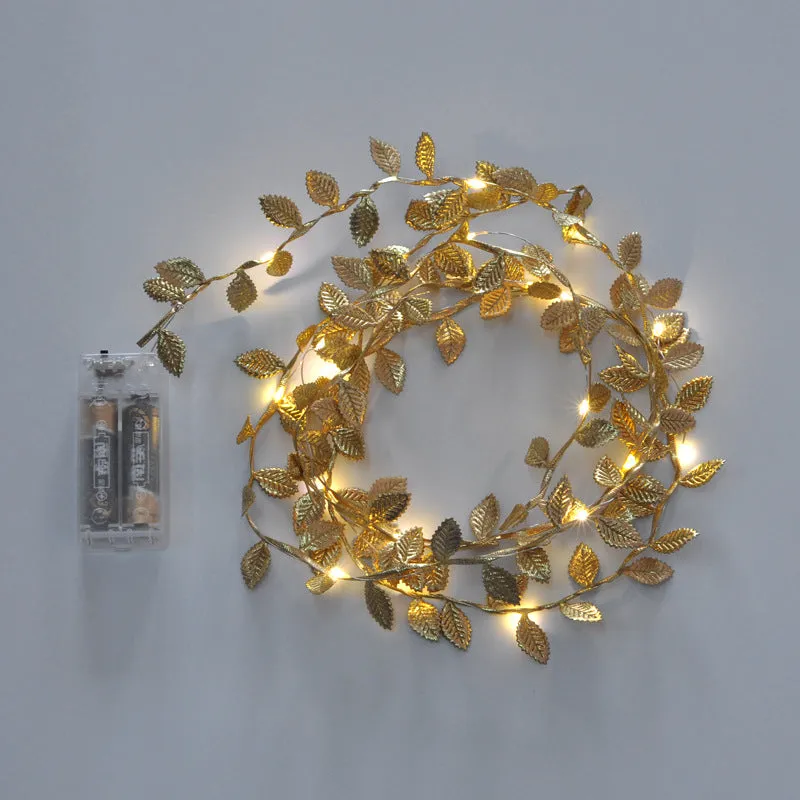 Bulk 6.56ft 2M Modern Golden Yellow Leaf LED String Lights No Battery Wholesale