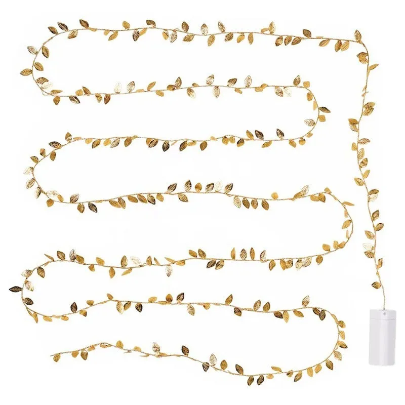 Bulk 6.56ft 2M Modern Golden Yellow Leaf LED String Lights No Battery Wholesale