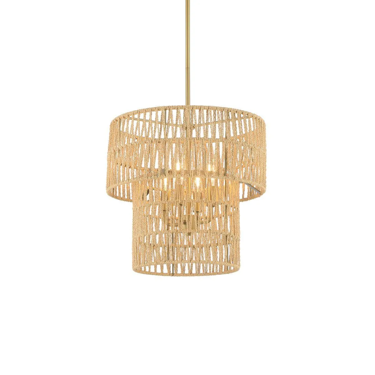 Bungalow Heaven 16 In. 4 Lights Pendant Light Brass Finish