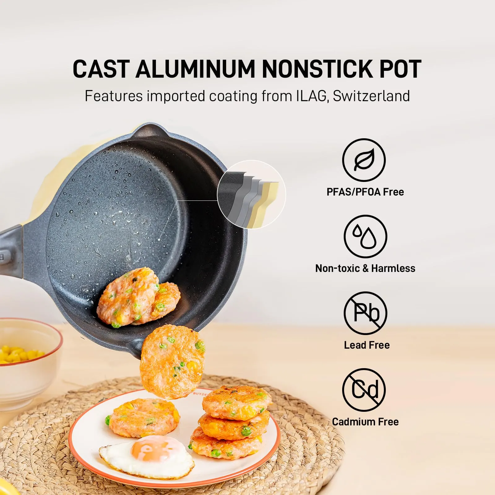 Cast Aluminum Nonstick Saucepan, 1.9QT