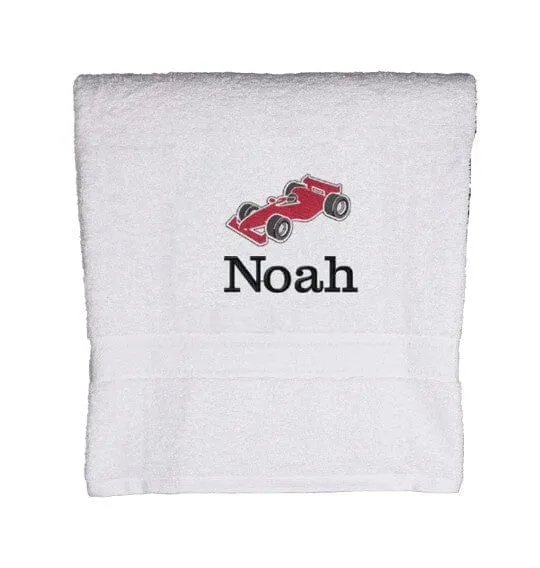 Children's Race Car Bath Towel