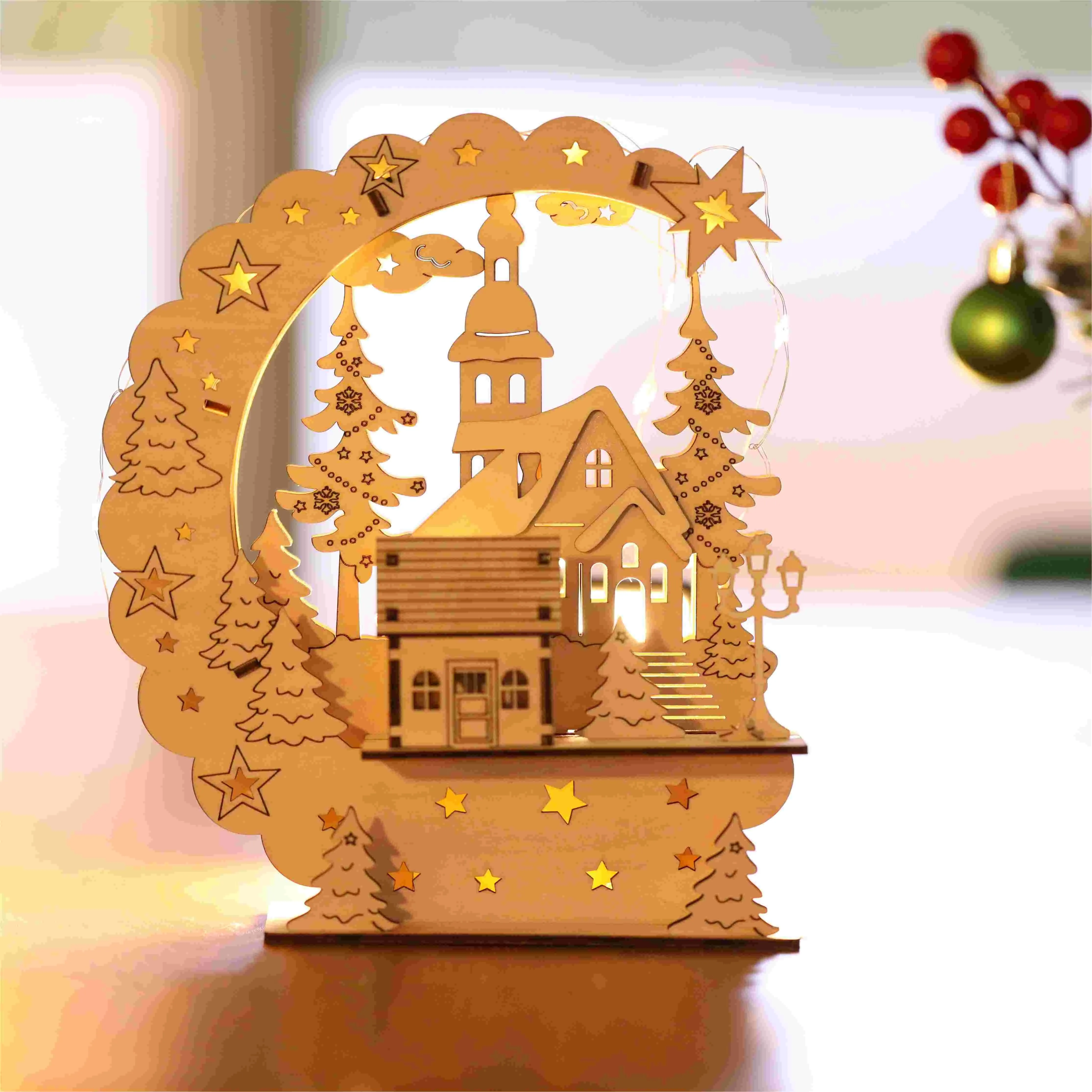 Christmas Bedside Lamp | DXF File |Art,Festival,Gift